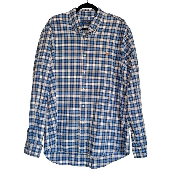 Ralph Lauren Sz XL Plaid‎ Button Down Classic Fit Shirt Preppy Office Heritage - Picture 1 of 11
